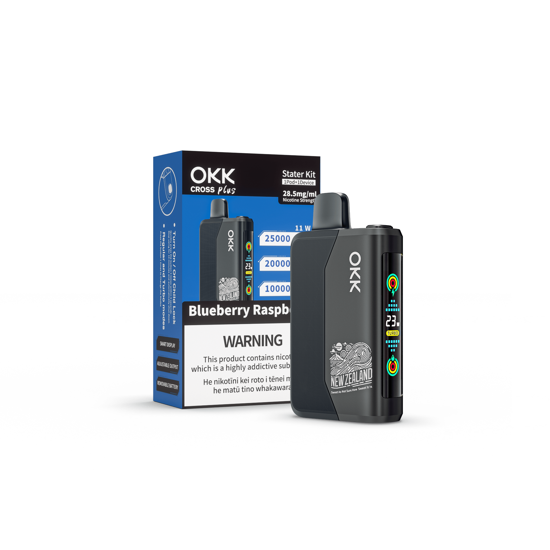 OKK Plus Kit - Blueberry Raspberry Vapoureyes NZ OKK Plus Kit - Blueberry Raspberry Vapoureyes NZ