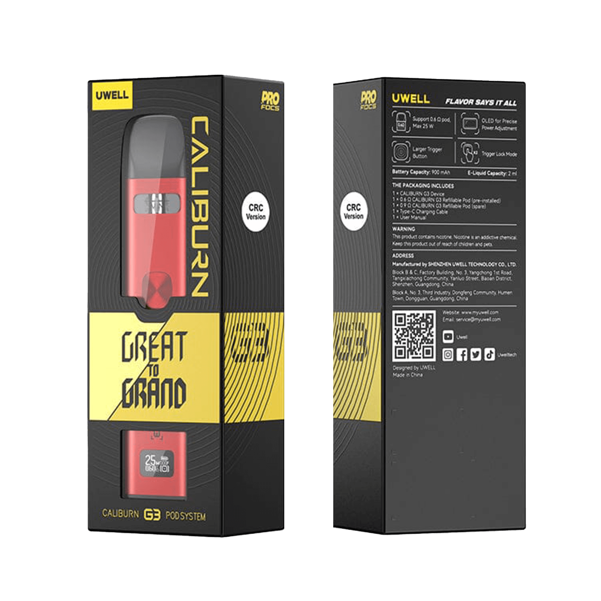 Uwell - Caliburn G3 Pod Kit Vapoureyes NZ Uwell - Caliburn G3 Pod Kit Vapoureyes NZ