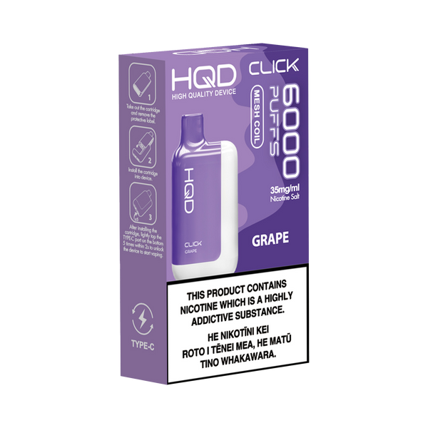 HQD Click Kit - Grape - Vapoureyes NZ