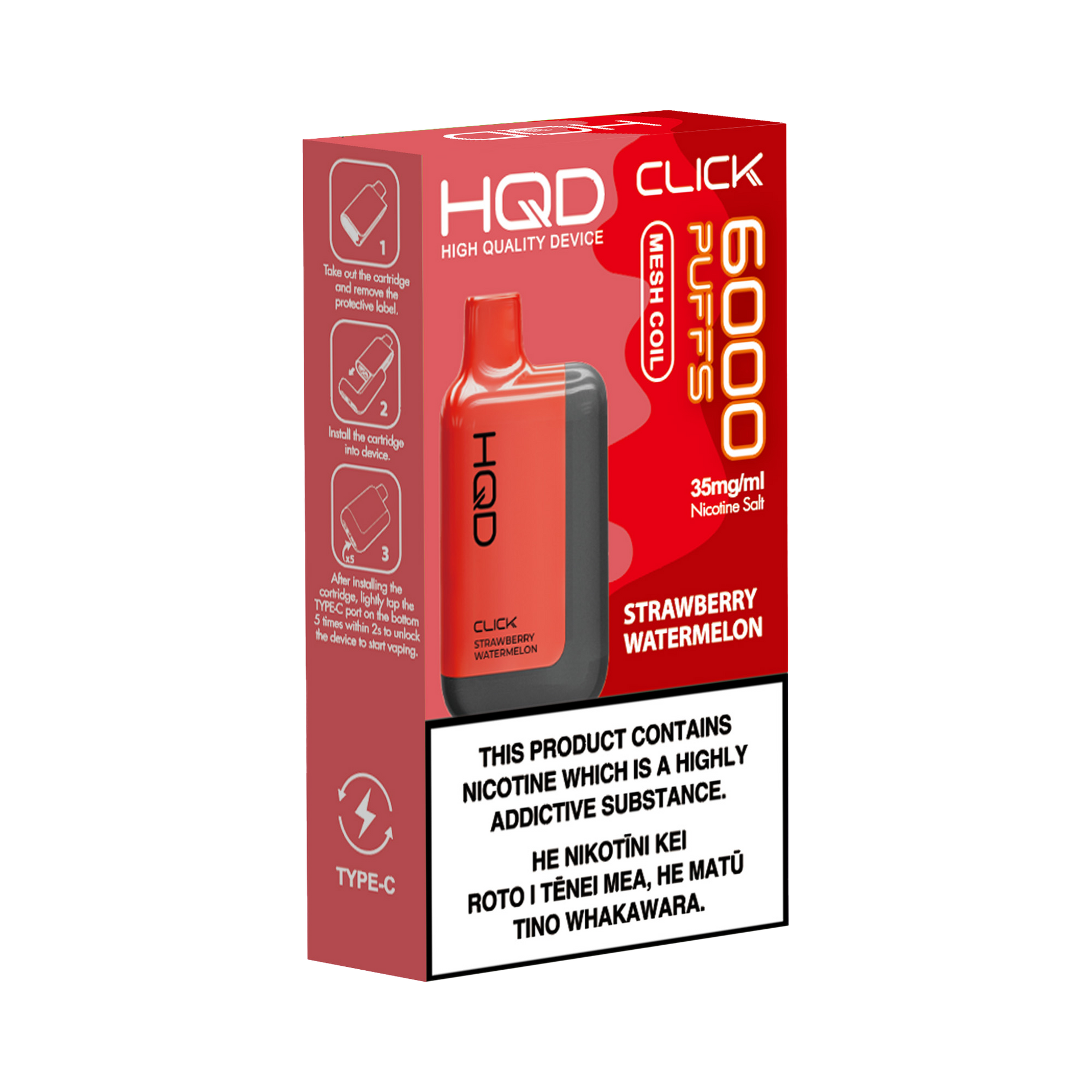 HQD Click Kit - Strawberry Watermelon  Vapoureyes NZ