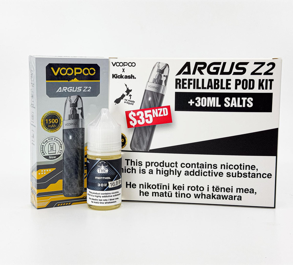 Argus Z2 Refillable Pod Kit - The Mushroom Cloud Salts - Menthol - Vapoureyes