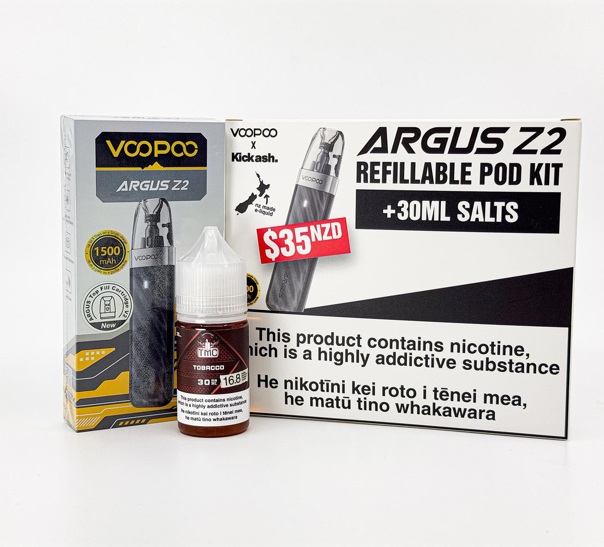 Argus Z2 Refillable Pod Kit - The Mushroom Cloud Salts - Tobacco - Vapoureyes