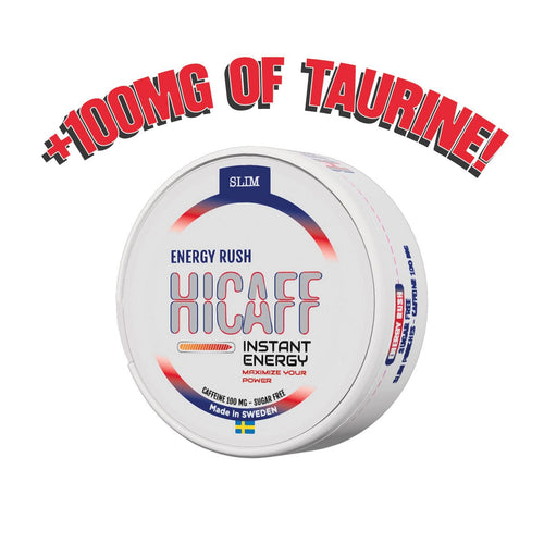 HICAFF - Energy Rush flavoured Caffeine & Taurine Pouches - 100mg