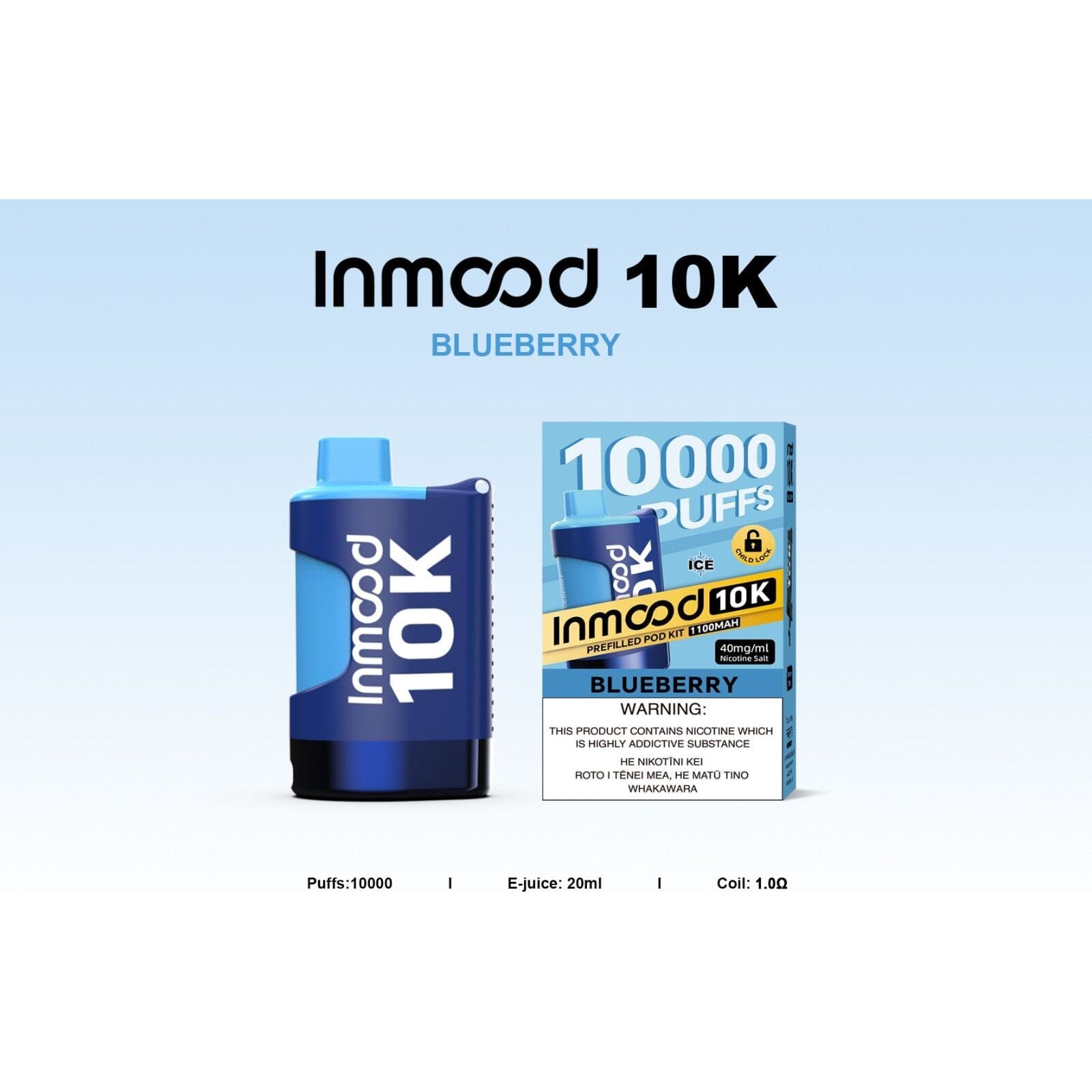 Inmood 10K Prefilled Pod Kit - Blueberry - Vapoureyes