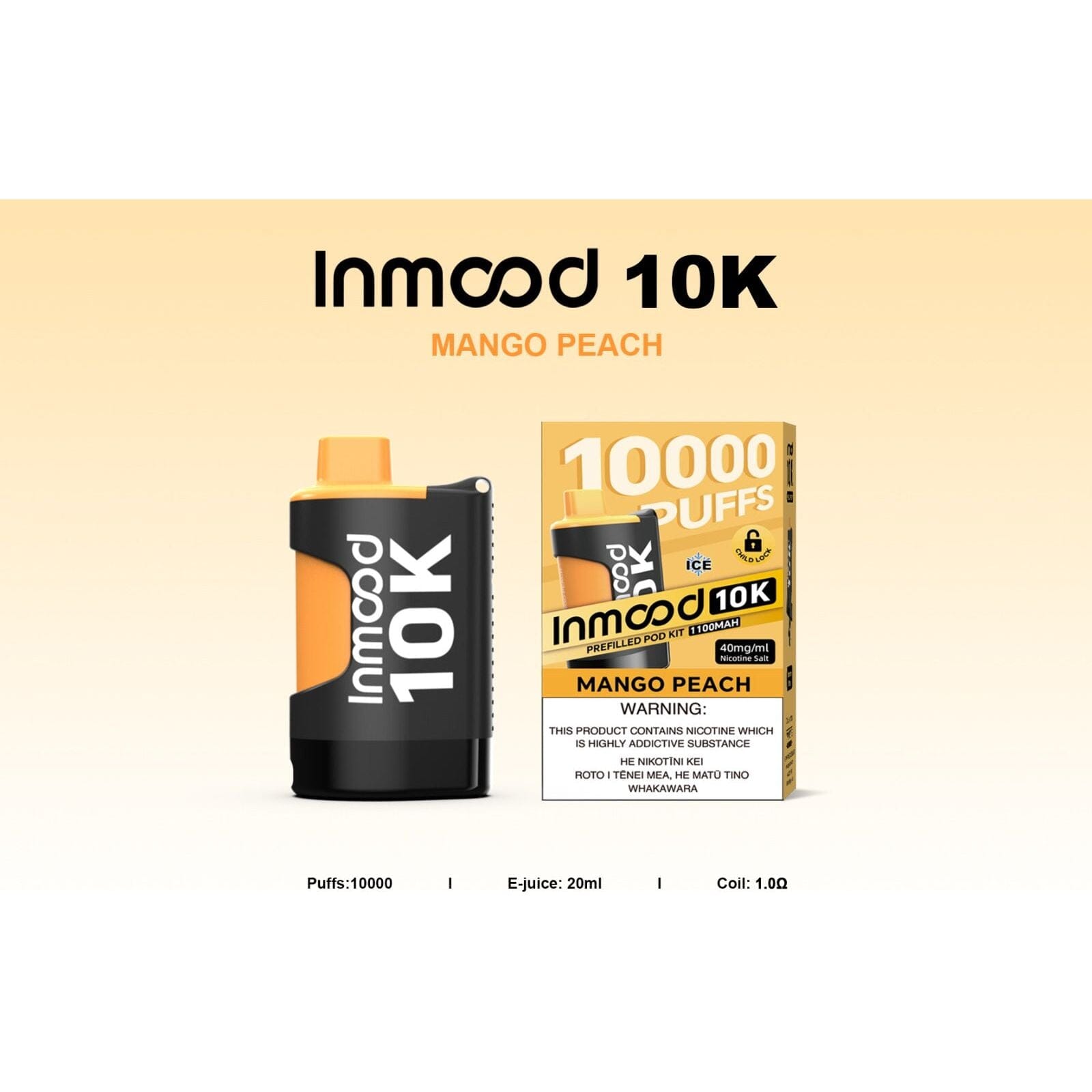 Inmood 10K Prefilled Pod Kit - Mango Peach - Vapoureyes