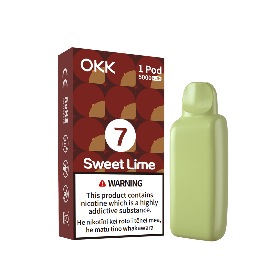 OKK CROSS II Pod (5000 Puffs) - Sweet Lime - Vapoureyes