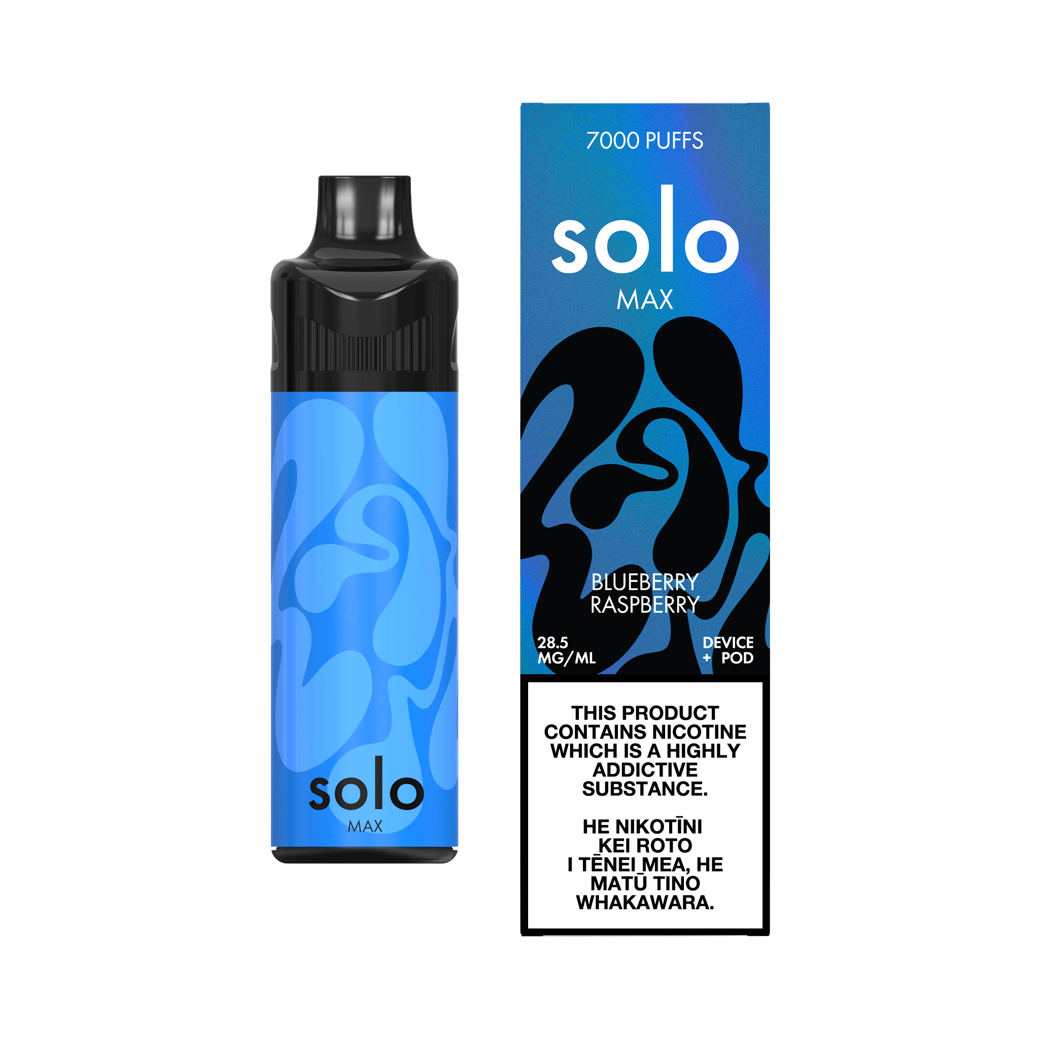solo MAX Pod Kit (7000 Puffs) - Blueberry Raspberry - Vapoureyes