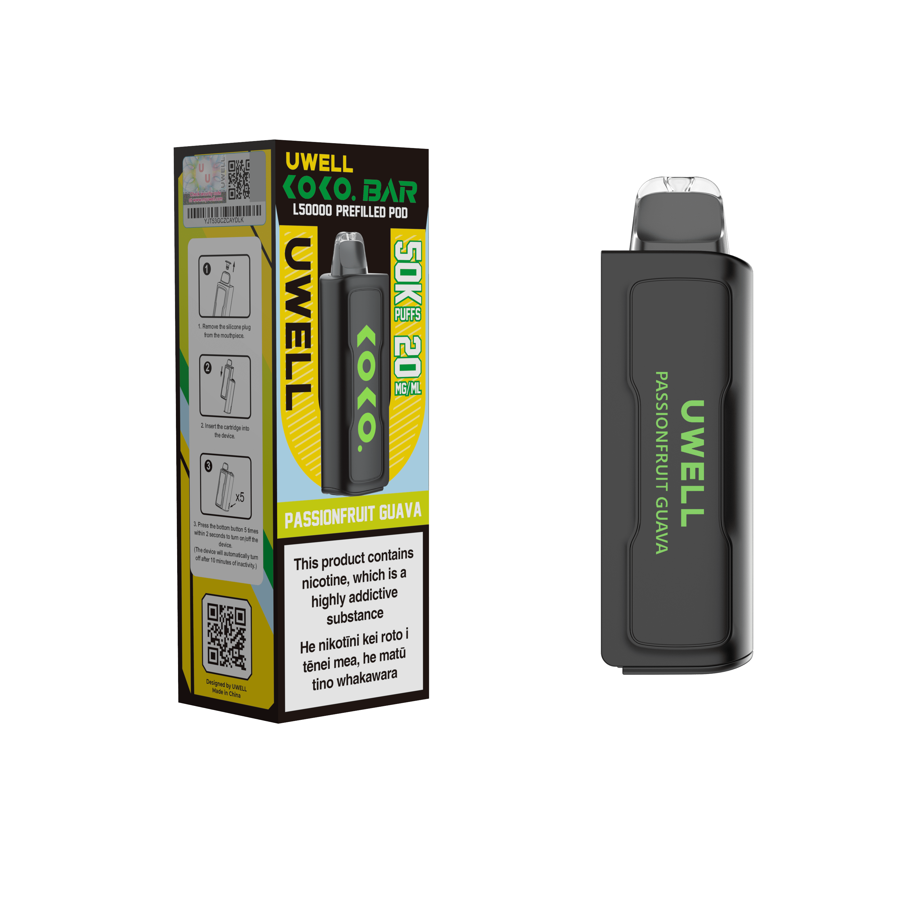 UWELL - KOKO Bar L50000 Pod - Passionfruit Guava - Vapoureyes