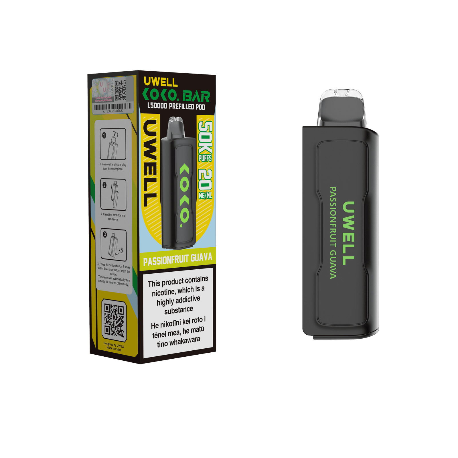 UWELL - KOKO Bar L50000 Pod - Passionfruit Guava - Vapoureyes