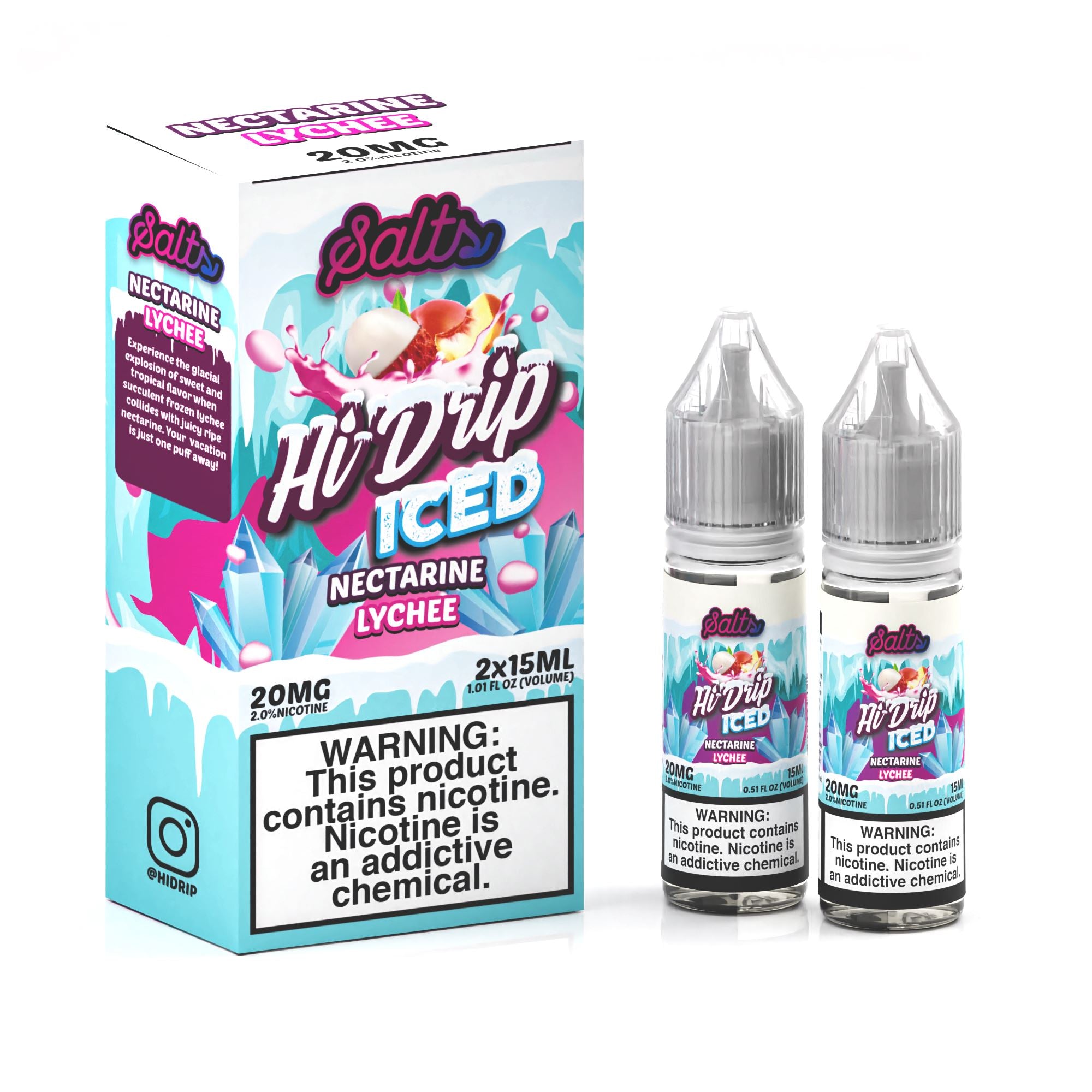 Hi-Drip Salts ICED - Nectarine Lychee - Vapoureyes